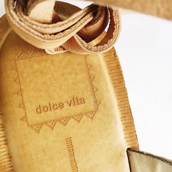 Dolce Vita Jorell Tan Leather Ankle Wrap Sandal 8 - Picture 4 of 8